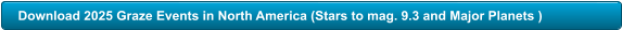 Download 2025 Graze Events in North America (Stars to mag. 9.3 and Major Planets )