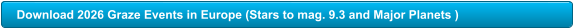 Download 2026 Graze Events in Europe (Stars to mag. 9.3 and Major Planets )